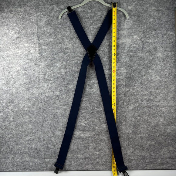 TWO PAIR 2” Clip On Suspenders Made in U.S.A. Black Blue “X” Style Heavy Duty - Picture 11 of 11